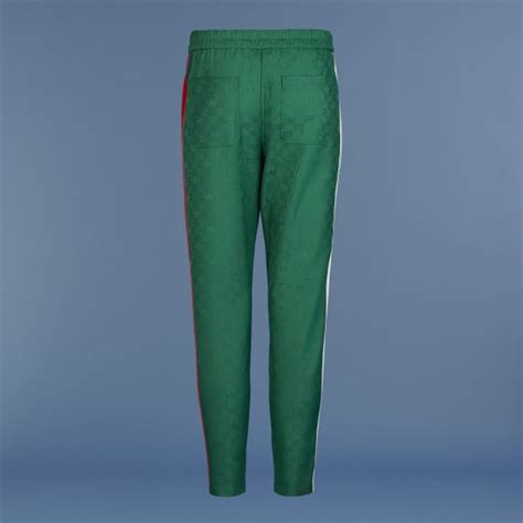 gucci silk pants green|gg satin jacquard pants.